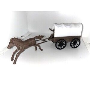 Greenbrier International Vintage Covered Wagon With Horse Toy